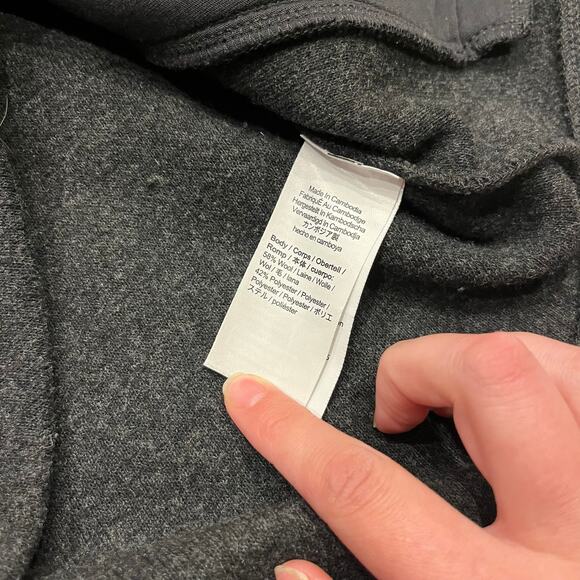 J Crew Wool Blend Shirt Jacket Sz M Gray Preppy Shacket Old Money Gold Button - Picture 5 of 9